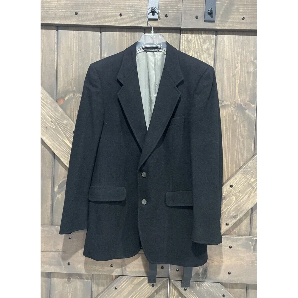 Saks Fifth Avenue Black Wool Cashmere Luxury Designer USA Sport‎ Blazer Mens 42R